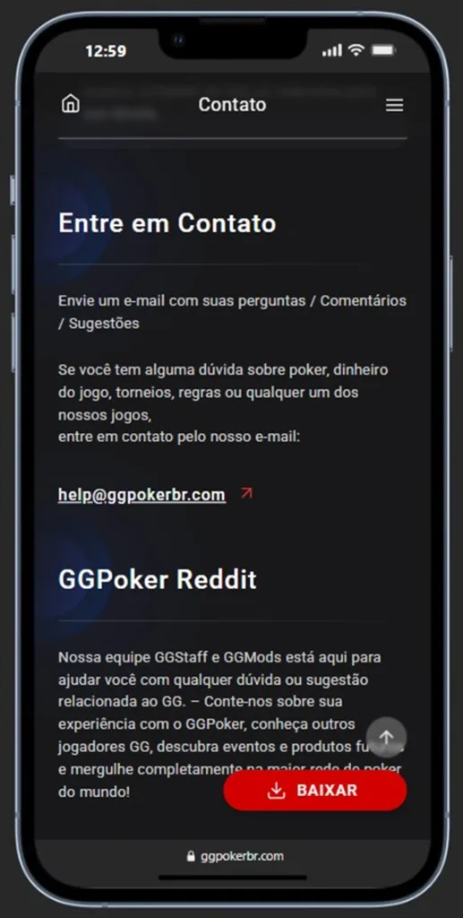 GGPoker Atendimento Ao Cliente GGPoker Contacto