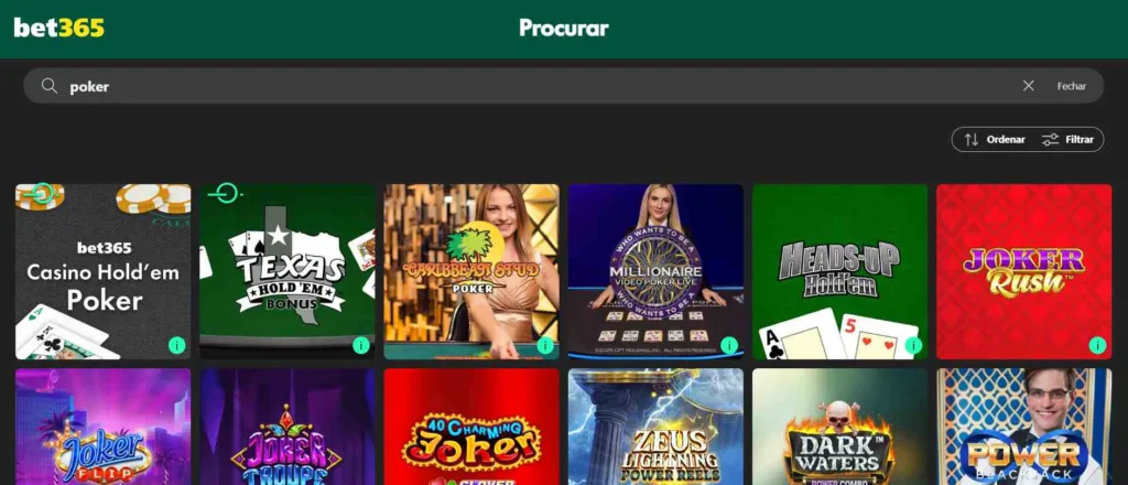 bet365 poker catálogo