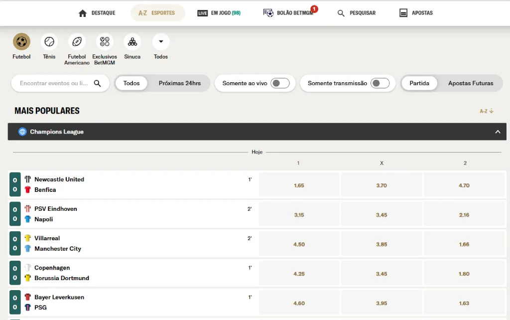 Apostas esportivas BetMGM Apostas esportivas na BetMGM Brasil