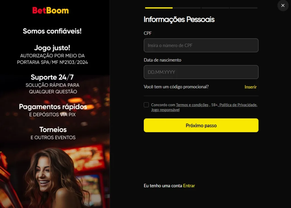 Registro BetBoom Como se cadastrar no app da BetBoom