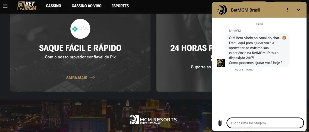 BetMGM Contato Equipe Suporte