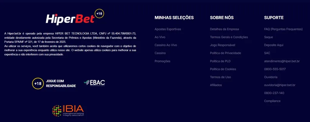 Licença e Segurança da HiperBet