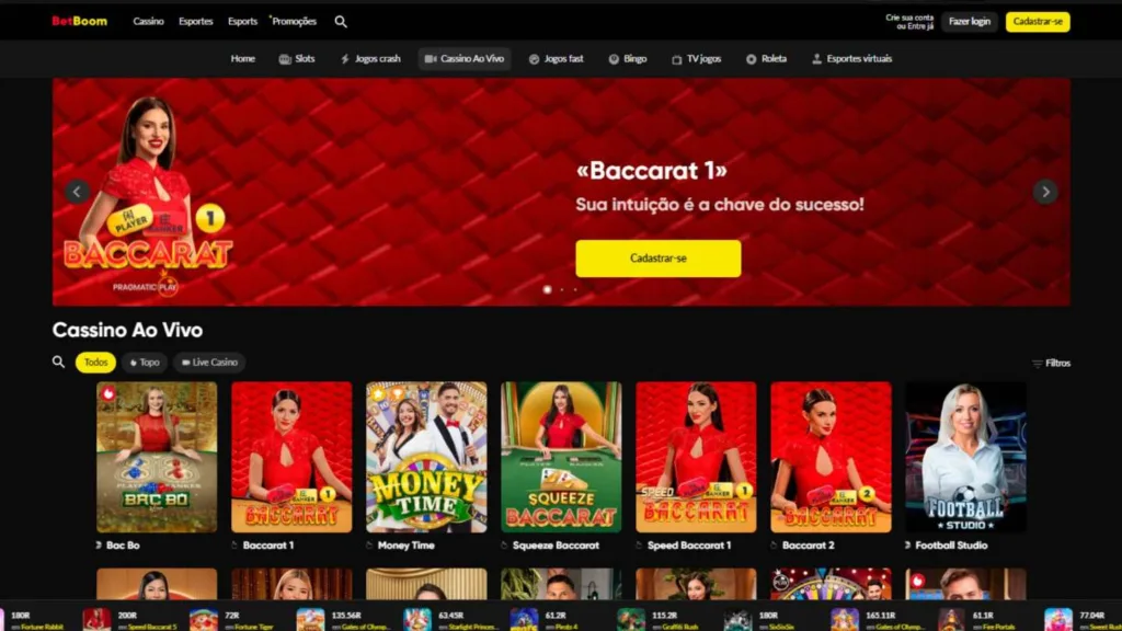 Betboom cassino ao vivo