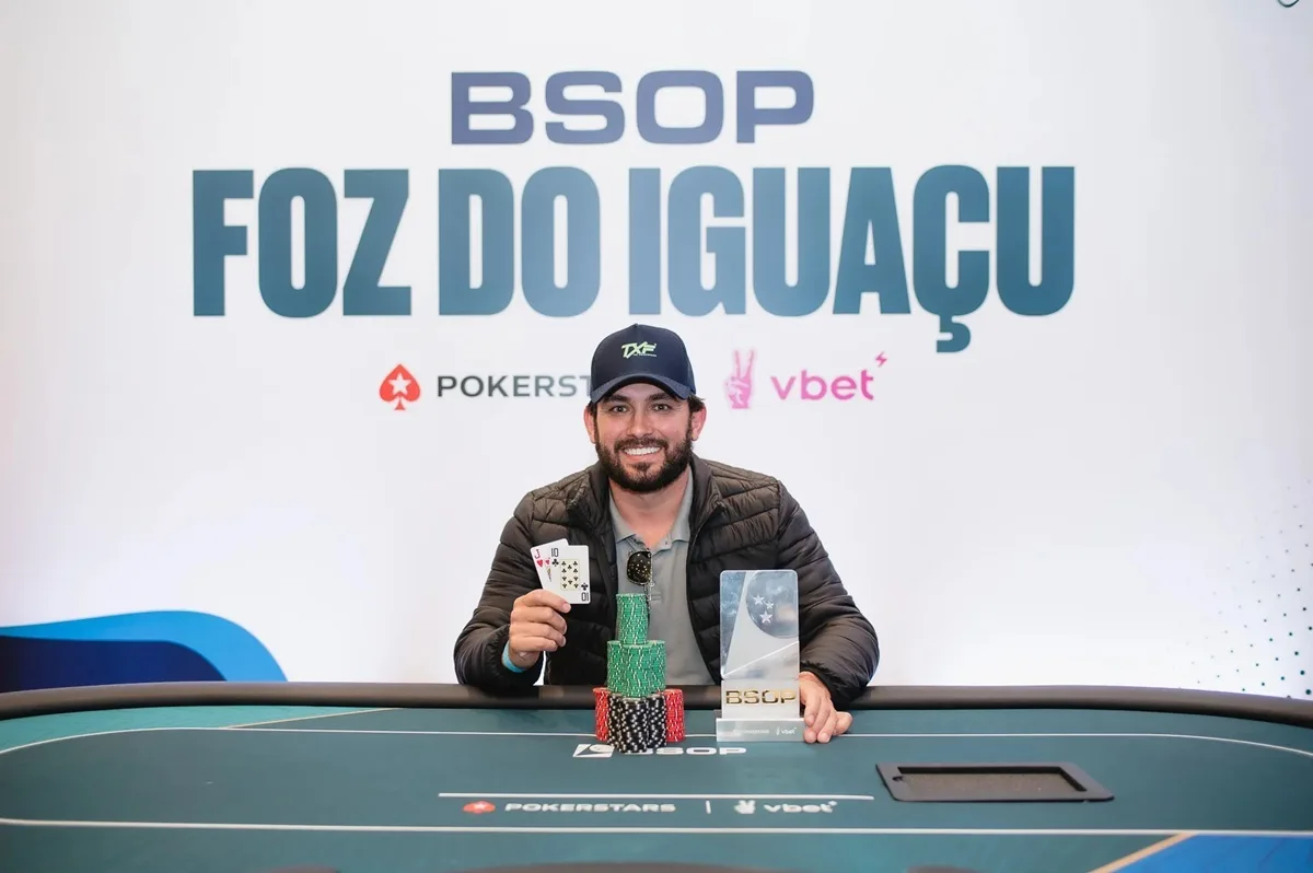 Diego Mayer, do Paraguai, vence Freezeout do BSOP Foz; veja campeões do segundo dia