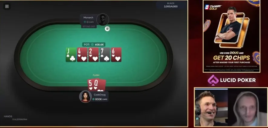 Doug Polk acerta flush e quebra o AA de Ossi Ketola para ganhar duelo e US$ 1,2 milhão