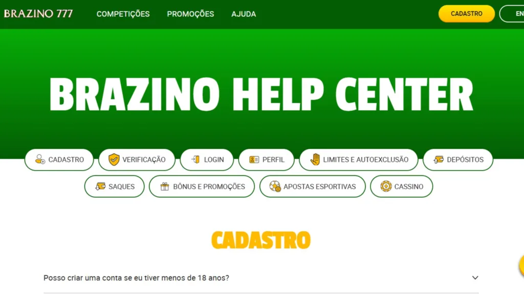 Brazino777 central de ajuda