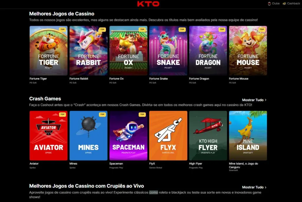 kto cassino jogos
