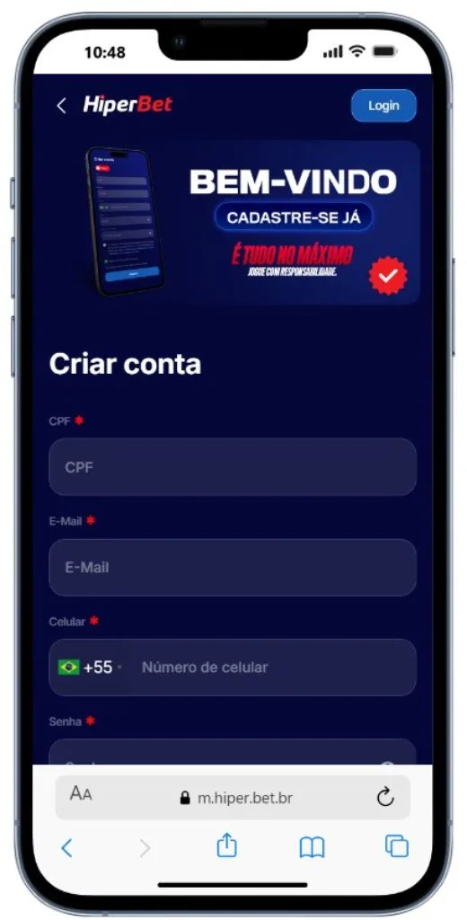 HiperBet Crie Sua Conta HiperBet Cadastro