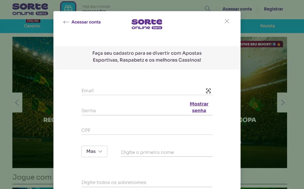 Cadastro Sorte Online Sorte Online É Confiável