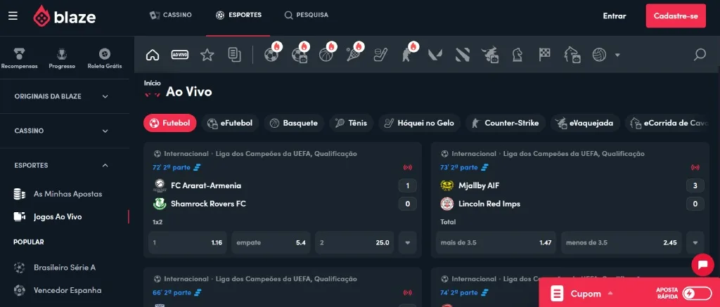 Apostas Esportivas Blaze Jogos Ao Vivo Blaze