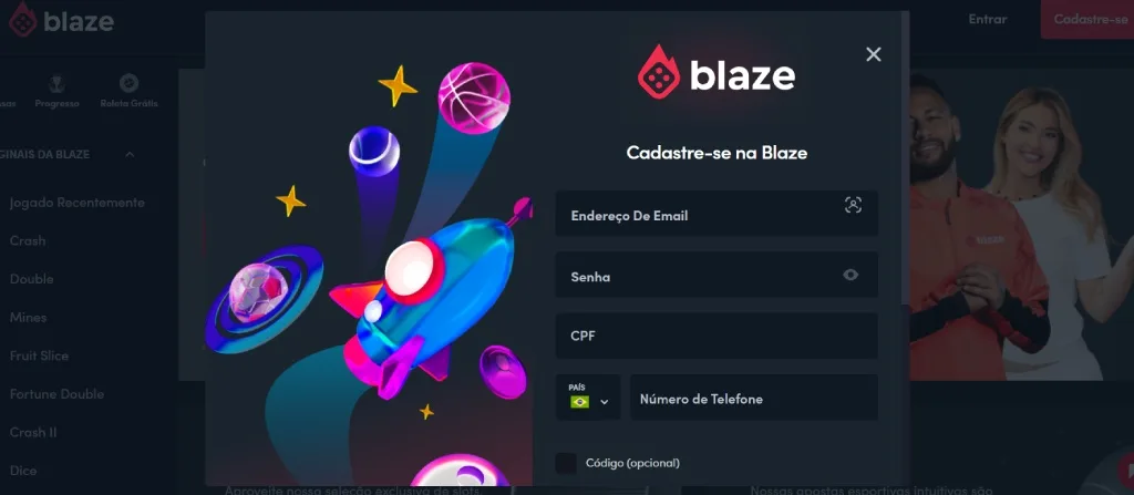 Blaze Cadastro Código Promocional Blaze