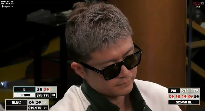 Blefe com mão marginal em pote de US$ 50 mil é pego no Hustler Casino Live